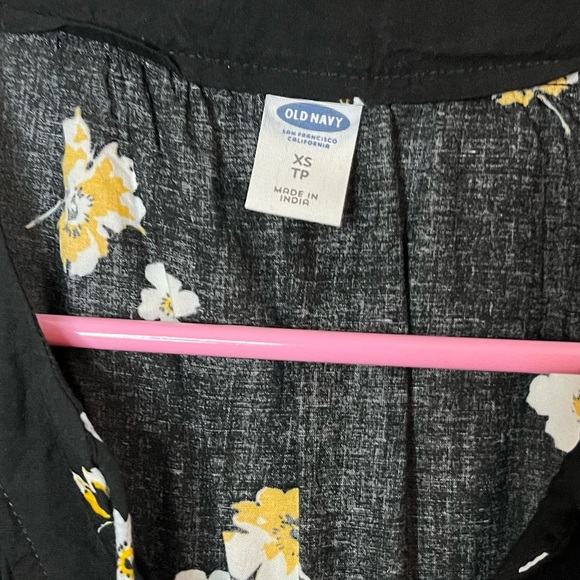 Old Navy Black & Yellow Floral Mini Dress Size XS - Picture 2 of 3